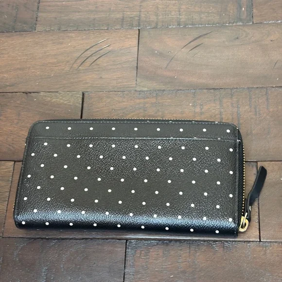 Kate Spade New York Continental Wallet black and white polka‎ dot Good Condition - Picture 2 of 8